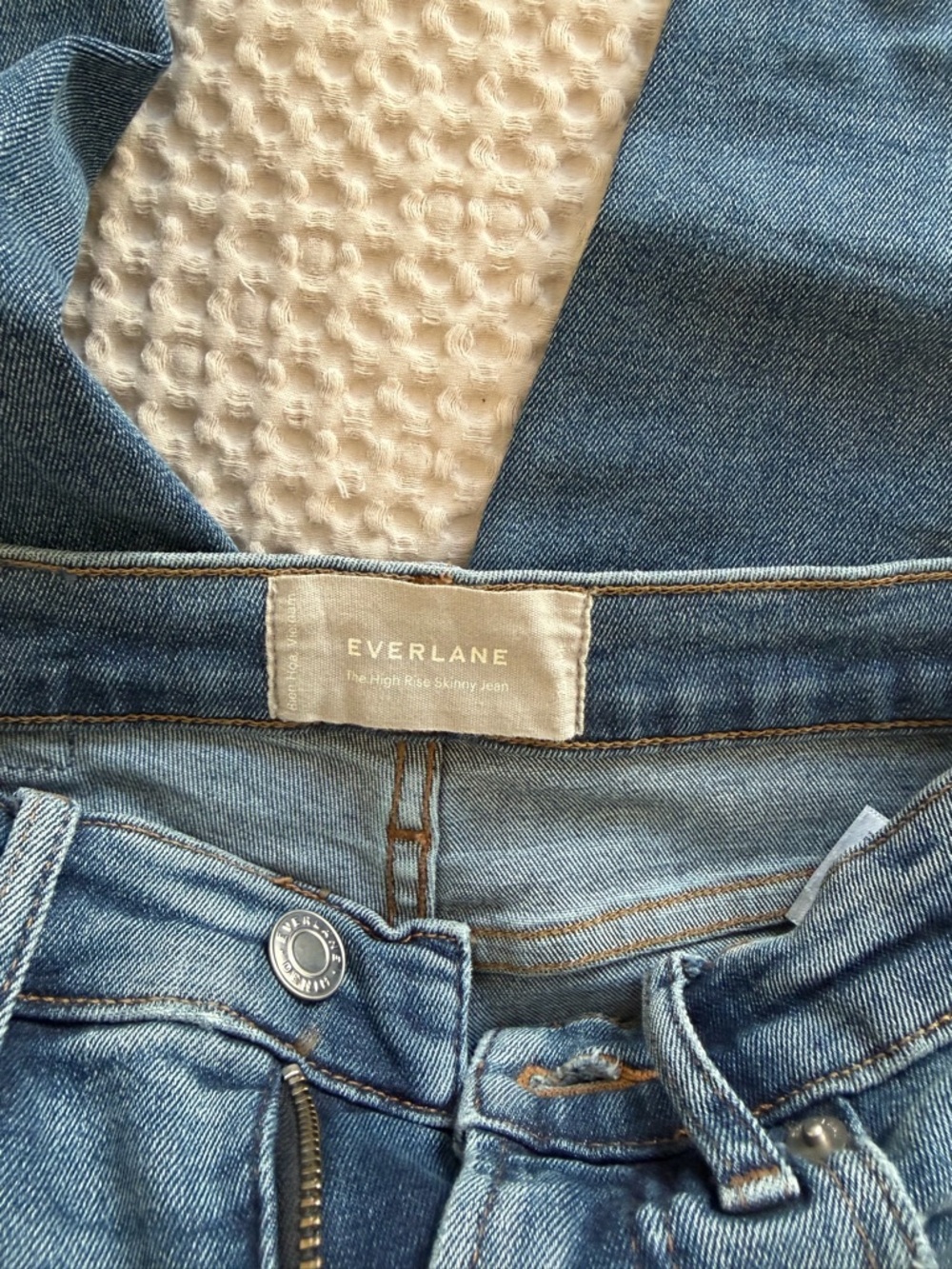 Everlane High-Rise Skinny Jeans — Light Blue Denim
